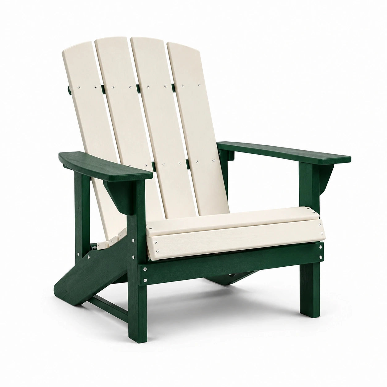 Adirondackstuhl Holzoptik Beige/Grün 90 x 75 x 85 cm