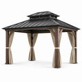 Pavillon mit Stahlrahmen und Aluminiumdach Braun 300x400cm