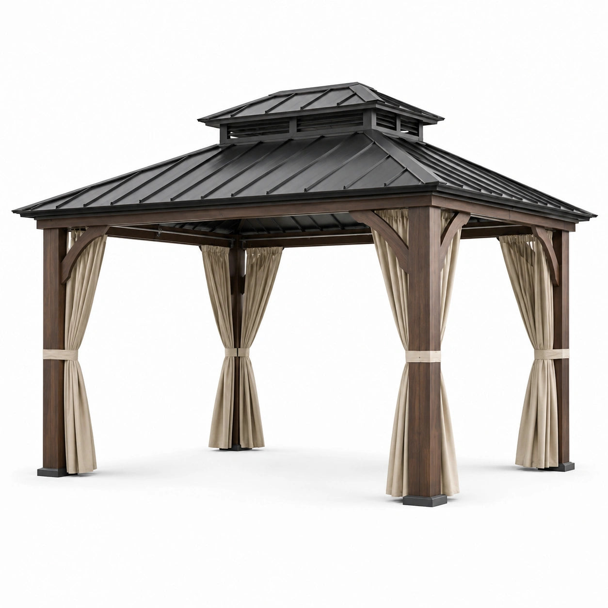 Pavillon mit Stahlrahmen und Aluminiumdach Braun 300x400cm