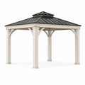 Metallpavillon mit Aluminiumpfosten und schwarzem Stahldach
