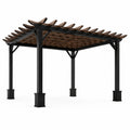 Aluminium Pergola mit Holzoptik 300x300 cm Schwarz/Braun