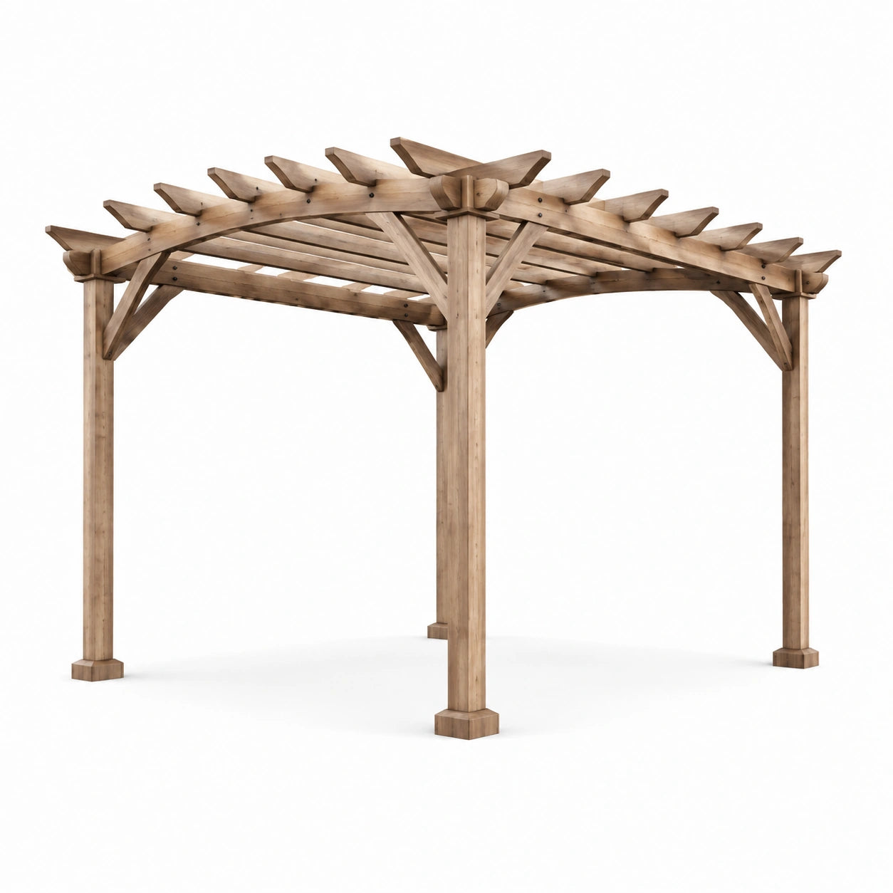 Holzpergola Fichte Braun Rechteckig 300 cm x 300 cm x 250 cm