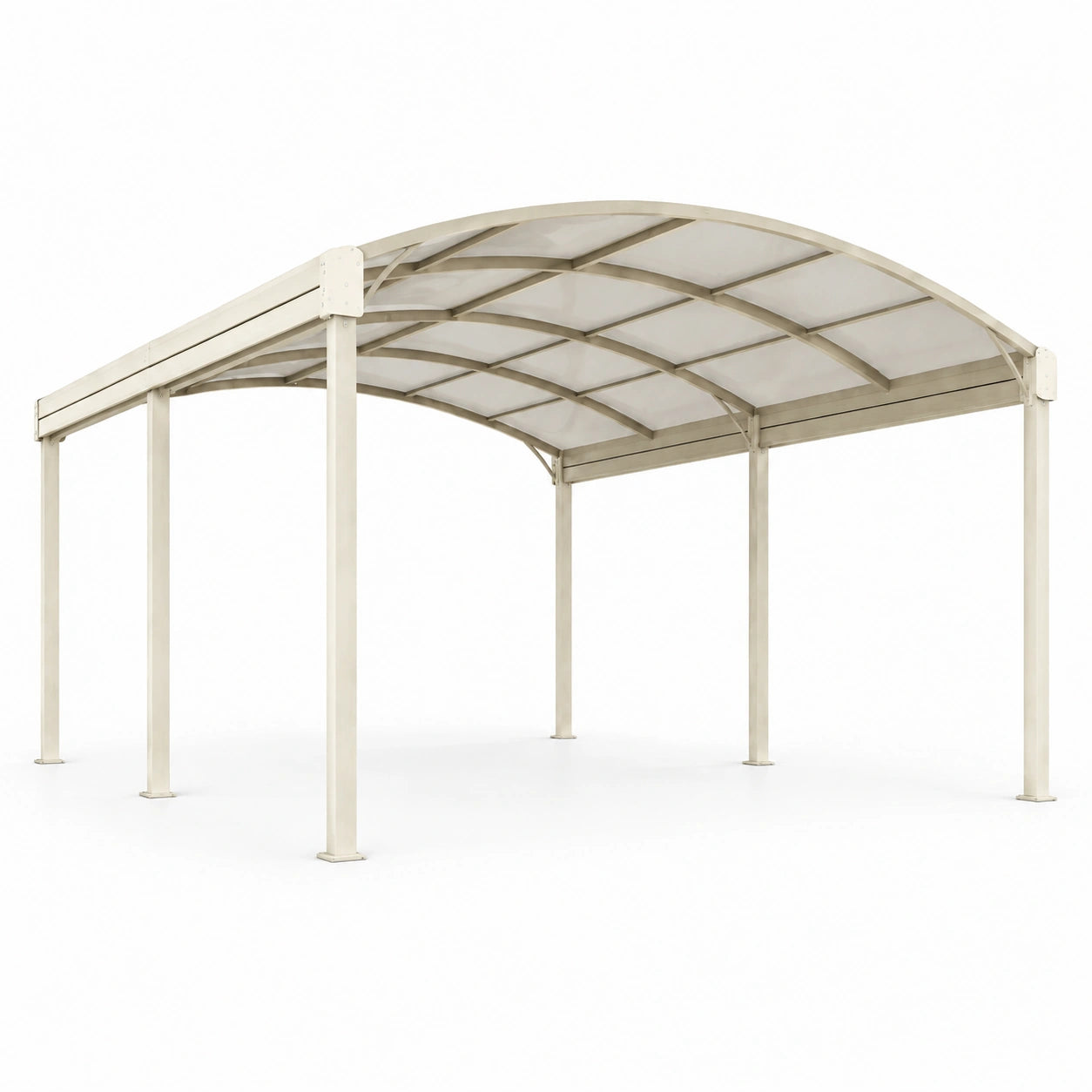 Aluminium Carport mit Polycarbonatdach Beige 3m x 5m