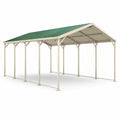 Metall Carport Pavillon Stahl Beige Grün 600x300x260 cm