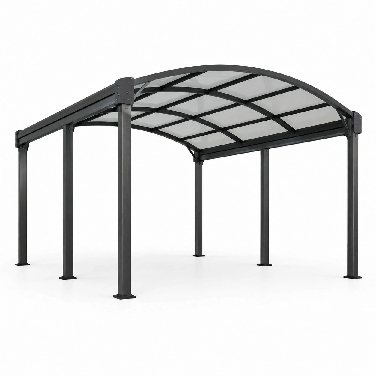 Carport Überdachung aus Aluminium mit 8 mm Polycarbonat-Dach, Anthrazit