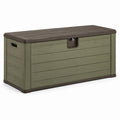 Kunststoff Gartenbox mit Holzoptik Grün 120 cm