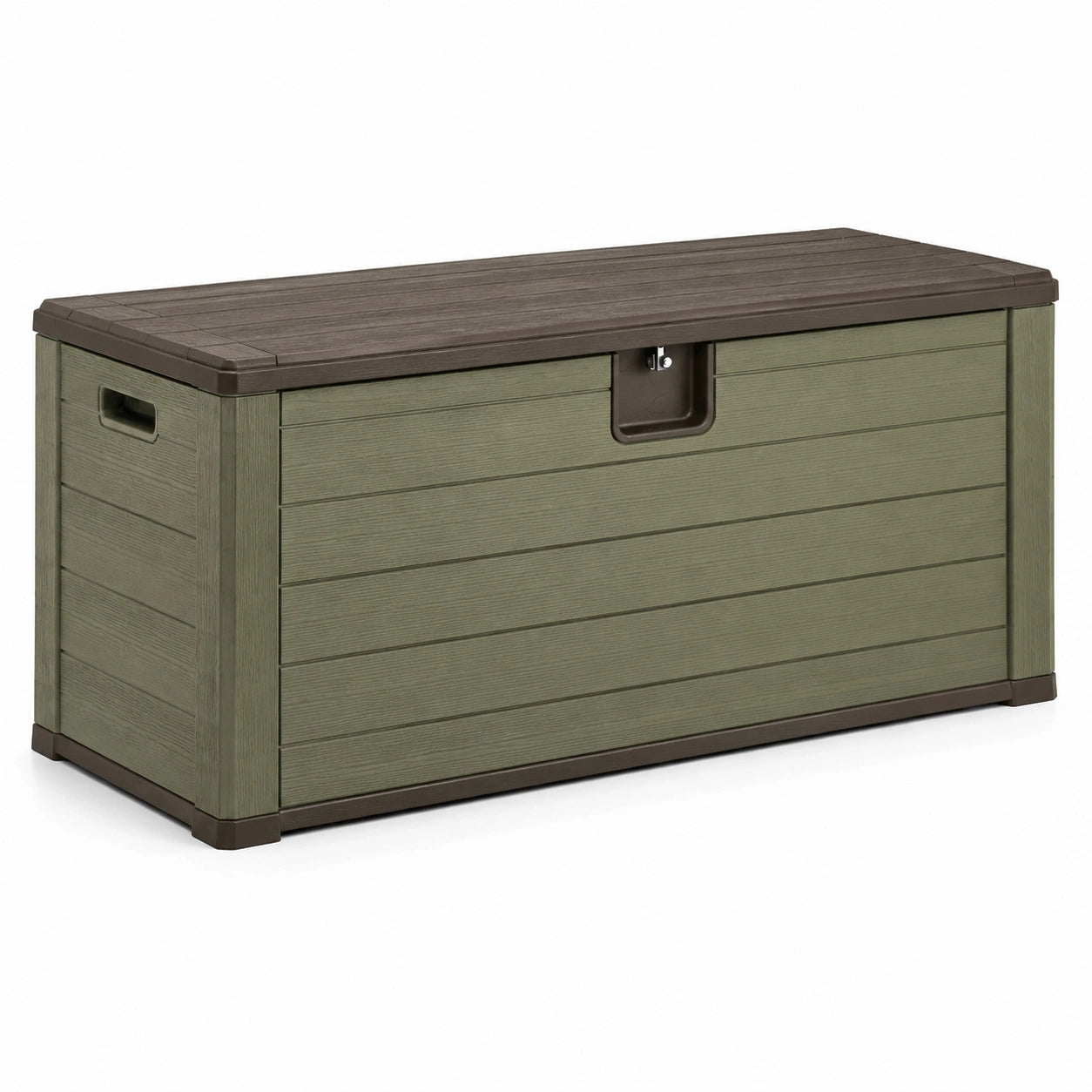 Kunststoff Gartenbox mit Holzoptik Grün 120 cm
