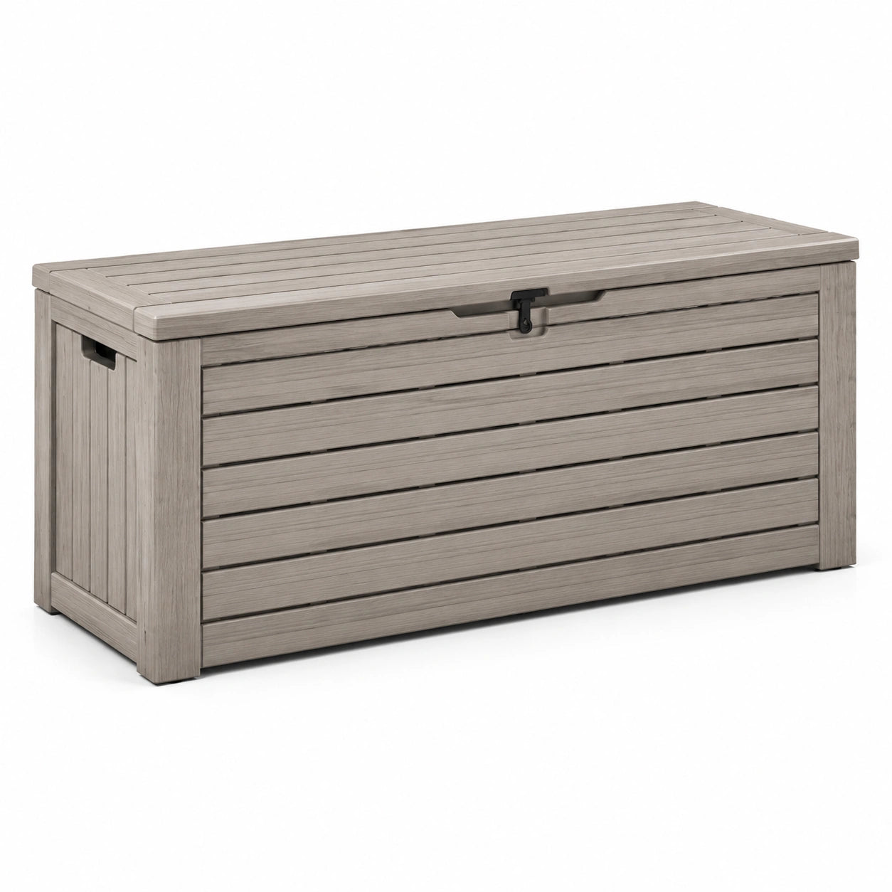 Rechteckige Gartenbox aus Kunststoff in Hellgrau 150 cm