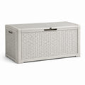 Aufbewahrungsbox Kunststoff Rattanoptik Polypropylen Grau 120x60x50 cm
