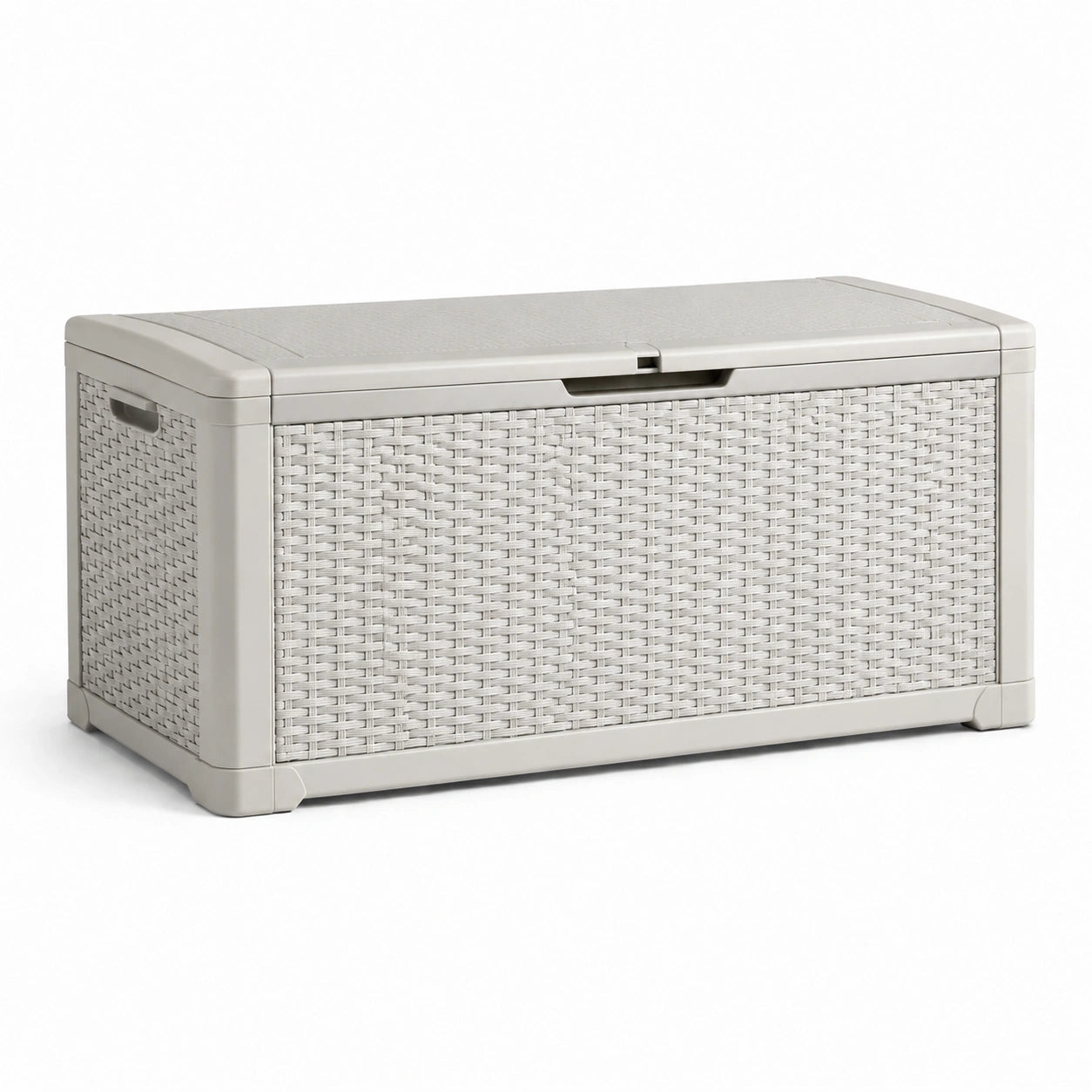 Aufbewahrungsbox Kunststoff Rattanoptik Polypropylen Grau 120x60x50 cm