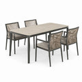 Garten-Essgruppe Aluminium Beige Rechteckig 150x90 cm 5-teilig