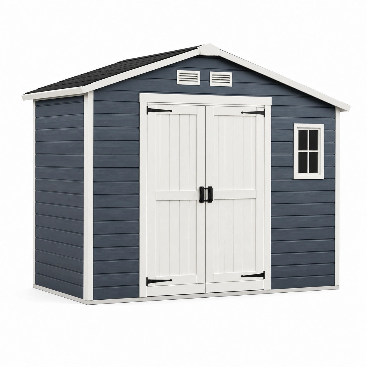 Kunststoff Gartenhaus Blau/Weiß 257x255x203 cm