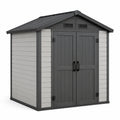 Kunststoff Gartenhaus Grau/Weiß 200x257x202 cm