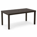 Rechteckiger Gartentisch aus Polywood und PE-Rattan Braun