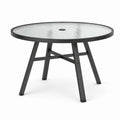 Runder Metalltisch mit gehärtetem Glas, Schwarz, Ø 90 cm