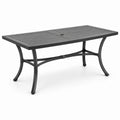 Gartentisch Metall Schwarz 150x90x75 cm