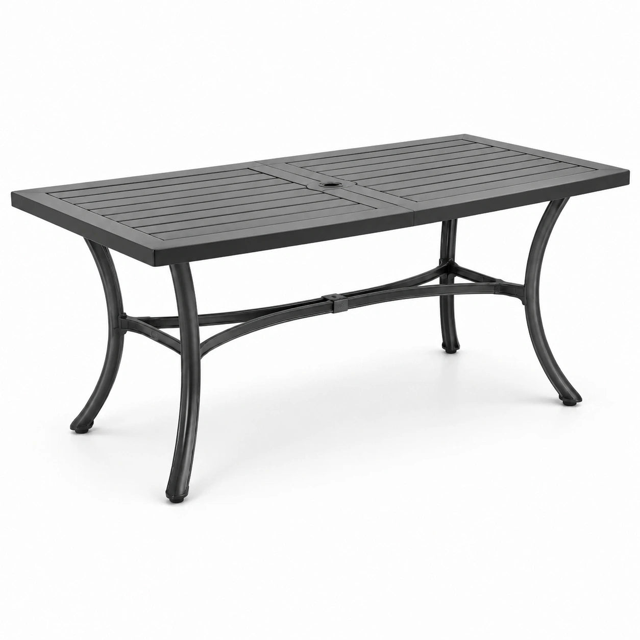 Gartentisch Metall Schwarz 150x90x75 cm