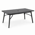 Gartentisch Aluminium Schwarz mit Sonnenschirmöffnung