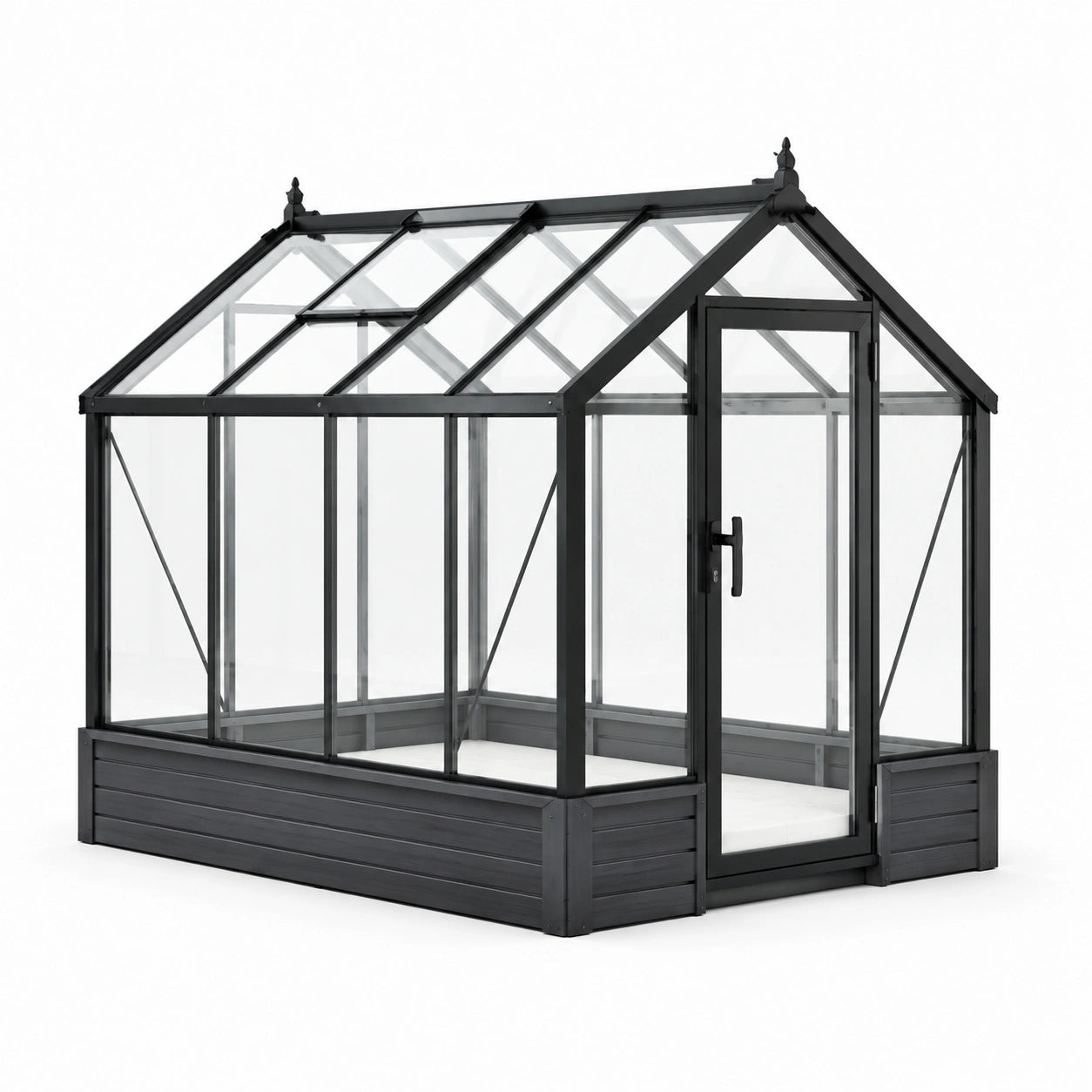 Aluminium-Gewächshaus mit gehärtetem Glas 250x190x195 cm