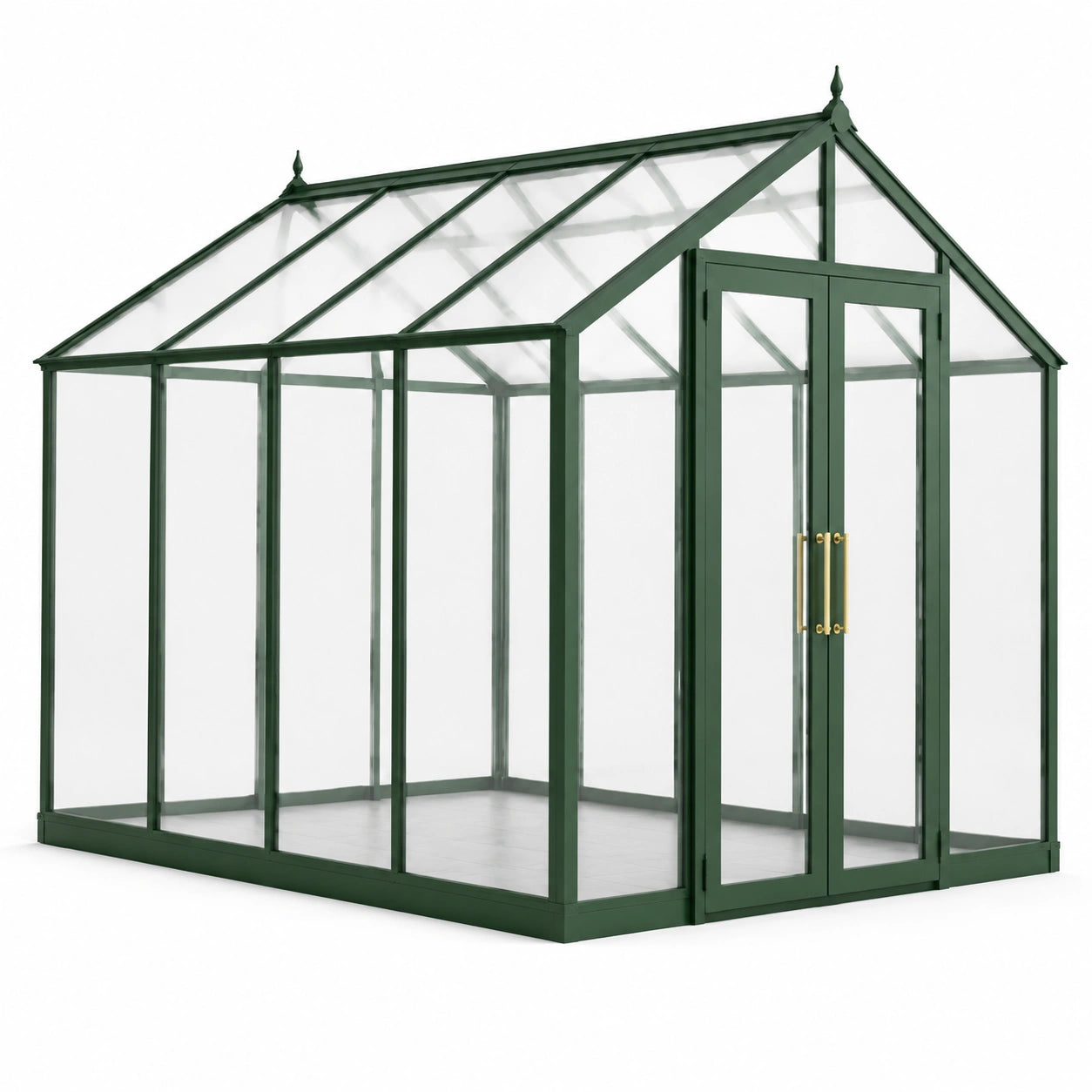 Gewächshaus Aluminium Grün gehärtetes Glas 200x250x220cm