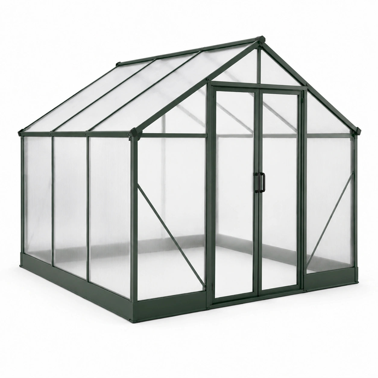 Gewächshaus Aluminiumrahmen Polycarbonatplatten 250x190x195cm
