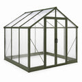 Gewächshaus Aluminium Polycarbonat 200x190x195 cm Grün