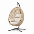 Hängesessel Rattan Beige Stahlgestell