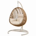 Rattanhängesessel mit Stahlgestell und Polyesterkissen 200 cm