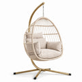 Hängesessel aus Rattan Beige mit Stahlgestell
