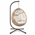 Hängesessel aus Polyrattan Beige mit Stahlrahmen